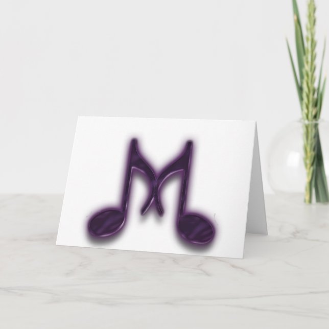 Musical "M" Letter Note Card (Front)