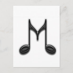 Musical "M" Letter Postcard