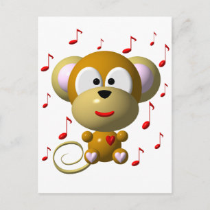 Musical monkey postcard