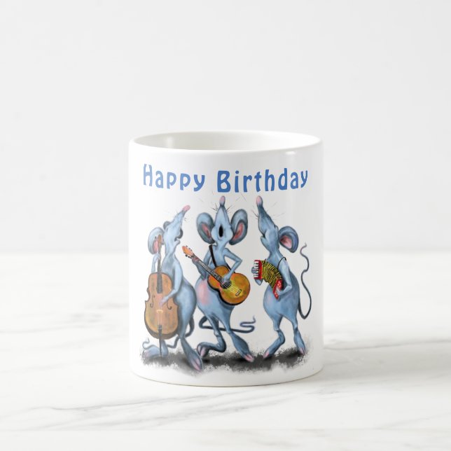 Musical Mouses Birthday Coffee Mug Gift (Center)