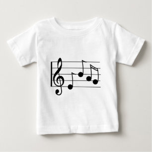 Musical notation treble clef and staff baby T-Shirt