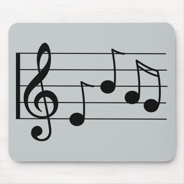 Musical notation treble clef and staff mouse mat (Front)