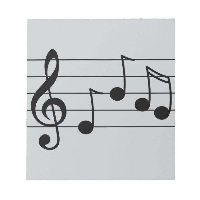 Musical notation treble clef and staff notepad (Front)