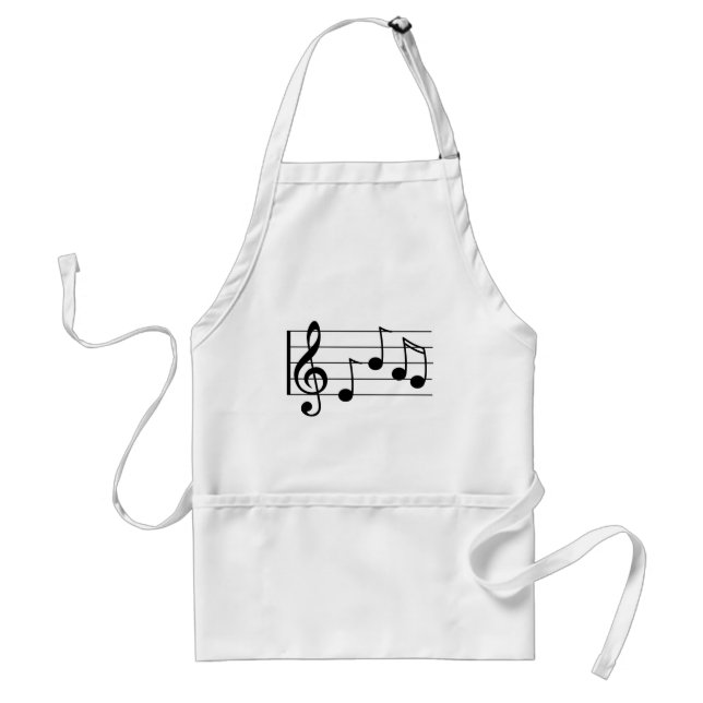 Musical notation treble clef and staff standard apron (Front)
