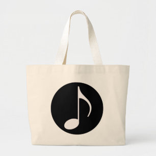 musical note ~ black large tote bag