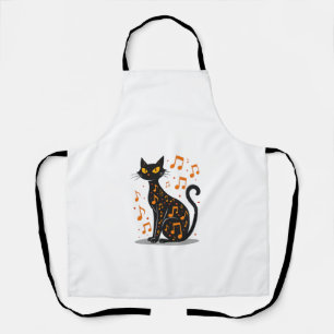 Musical Note Cat Halloween Tee Music Note Apron