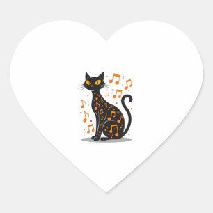 Musical Note Cat Halloween Tee Music Note Heart Sticker