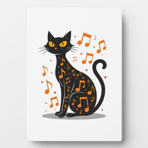 Musical Note Cat Halloween Tee Music Note Plaque