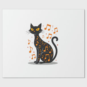 Musical Note Cat Halloween Tee  Music Note Wrapping Paper