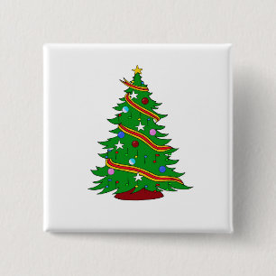 Musical Note Christmas Tree 15 Cm Square Badge