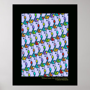 musical note decorative print