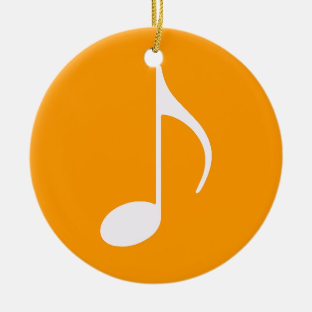 musical note graphic symbol ceramic tree decoration (Front)