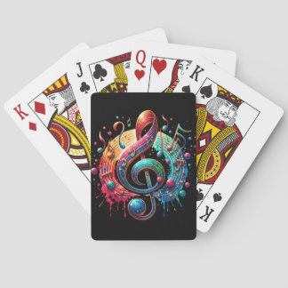 Musical note in an extraordinary design playing cards