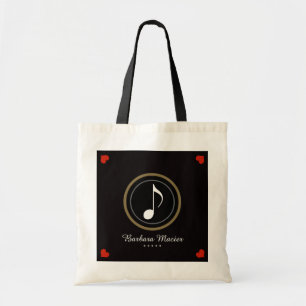 musical-note / love music personalised tote bag