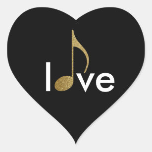 musical-note love-word heart sticker