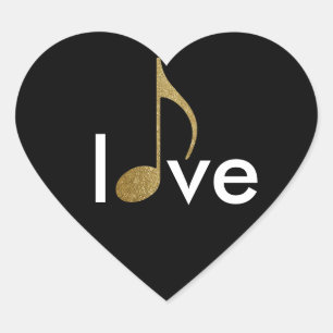 musical-note love-word heart sticker
