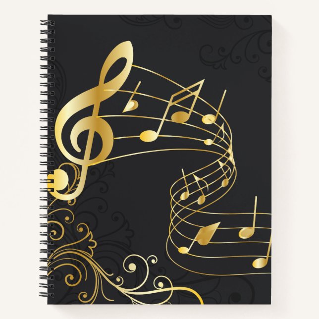 Musical Note Luxury Royal design Notebook (Front)