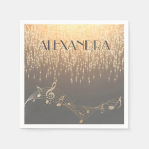 Musical Note Luxury sparkle confetti Napkin