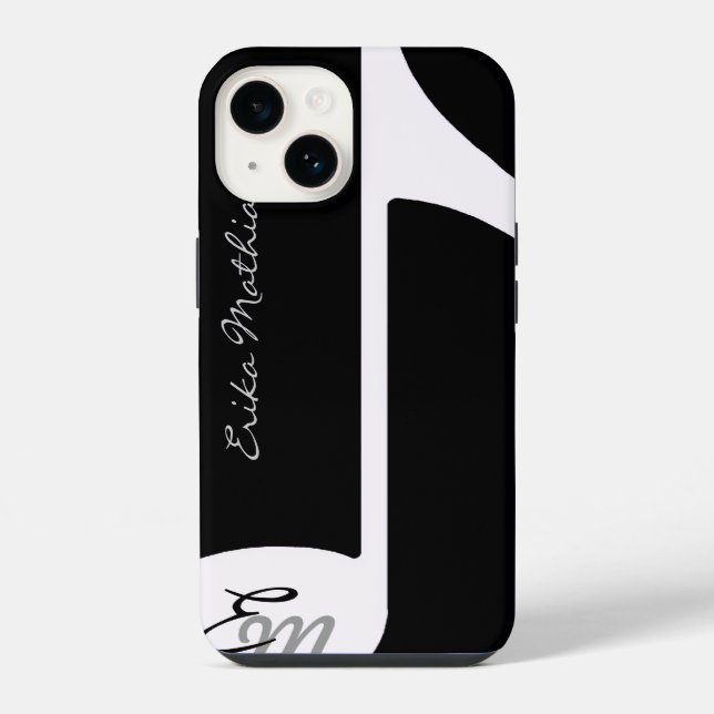 Musical Note Monogram iPhone Case (Back)