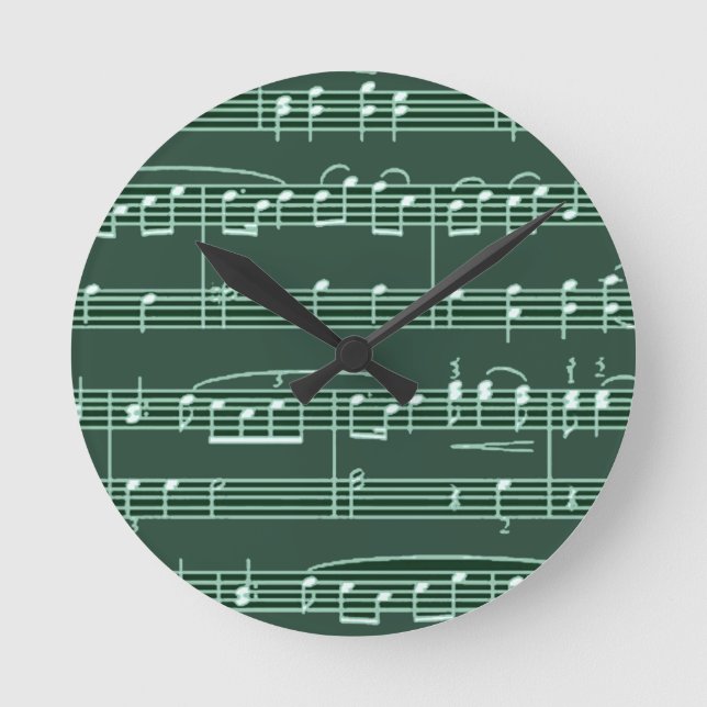 musical note patterned round clock (Front)