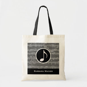 musical-note personalised tote bag