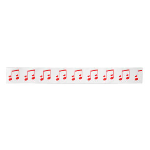 Musical Note Simple Red Hearts Satin Ribbon