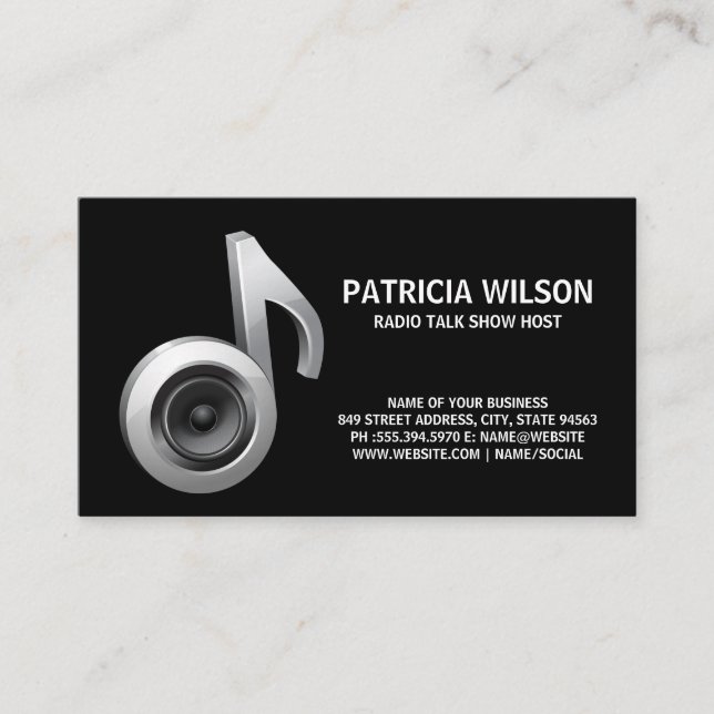 Musical Note | Subwoofer Business Card (Front)