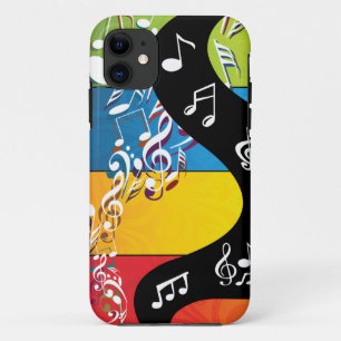 Musical Note Swirls In Colour iPhone 11 Case