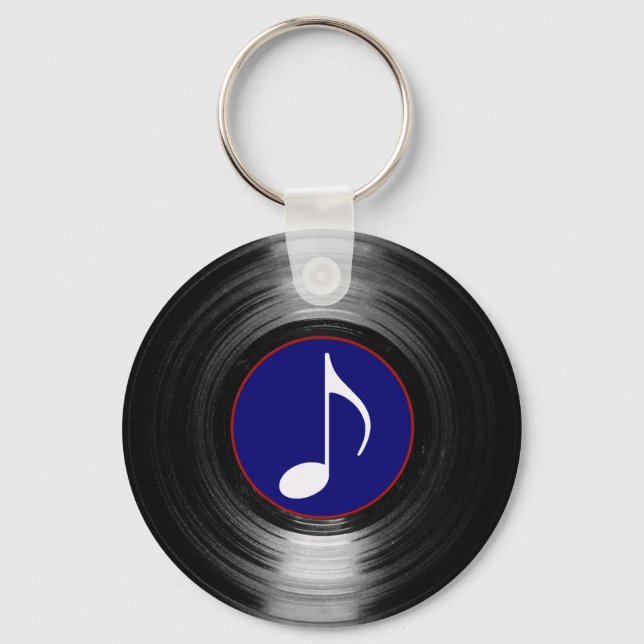 musical note vinyl key ring (Front)