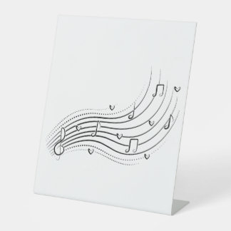 Musical note wave, black line clipart pedestal sign