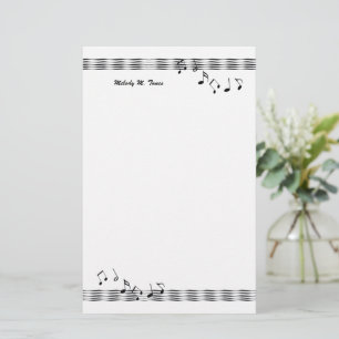 Musical Note Waves Stationery