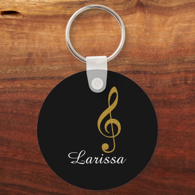 musical note with name key ring (Front)