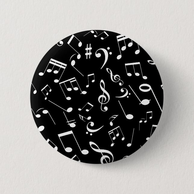 Musical Notes 2 6 Cm Round Badge (Front)