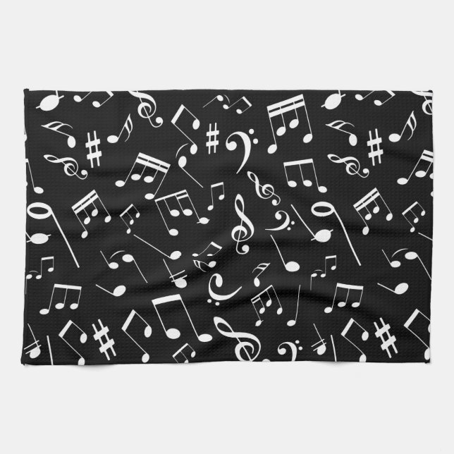 Musical Notes 2 Tea Towel (Horizontal)