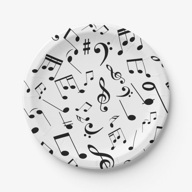 Musical Notes 3 Paper Plate (Front)