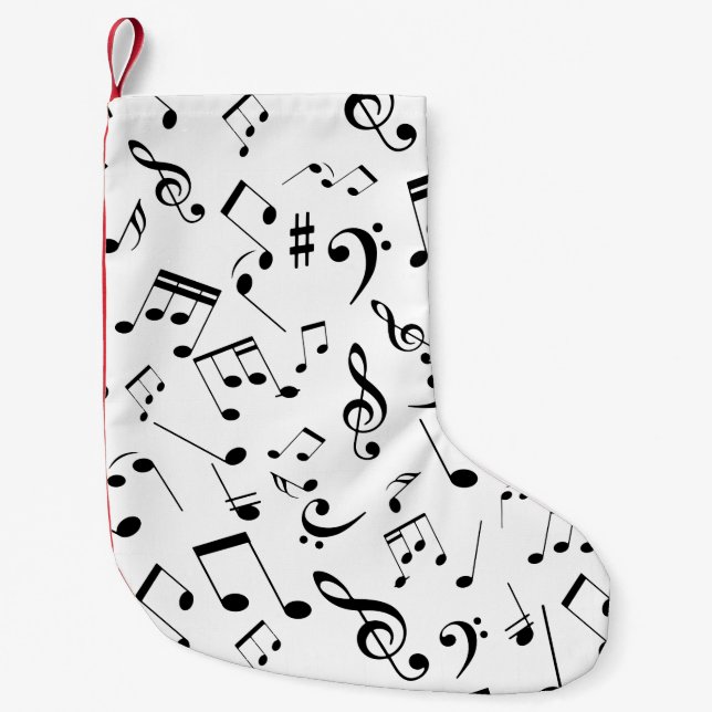 Musical Notes 3 Small Christmas Stocking (Front)