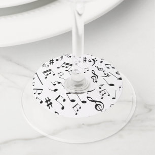 Musical Notes 3 Wine Glass Tag