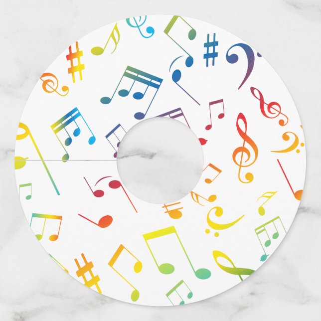 Musical Notes 4 Wine Glass Tag (Front)