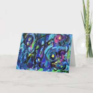 Musical Notes Abstract Art Painting Greeting Cards