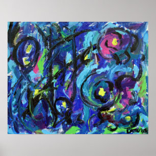 Musical Notes Abstract Art Painting Poster