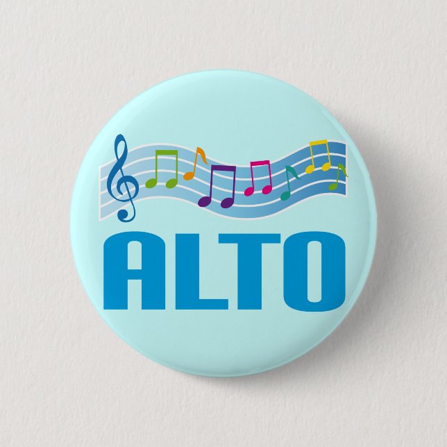 Musical Notes Alto Singer Choir Gift 6 Cm Round Badge (Front)