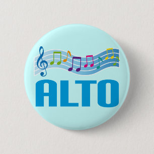 Musical Notes Alto Singer Choir Gift 6 Cm Round Badge