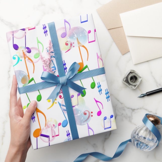 Musical Notes and Bubbles Wrapping Paper (Gifting)