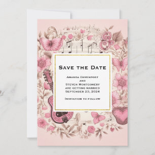 Musical Notes and Flowers Vintage Style Wedding