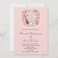 Musical Notes and Flowers Vintage Style Wedding