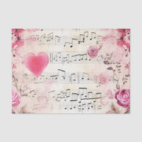 Musical Notes and Roses Vintage Design