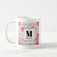 Musical Notes and Roses Vintage Monogram