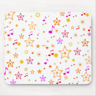 Musical Notes and Stars: Mouse Mat