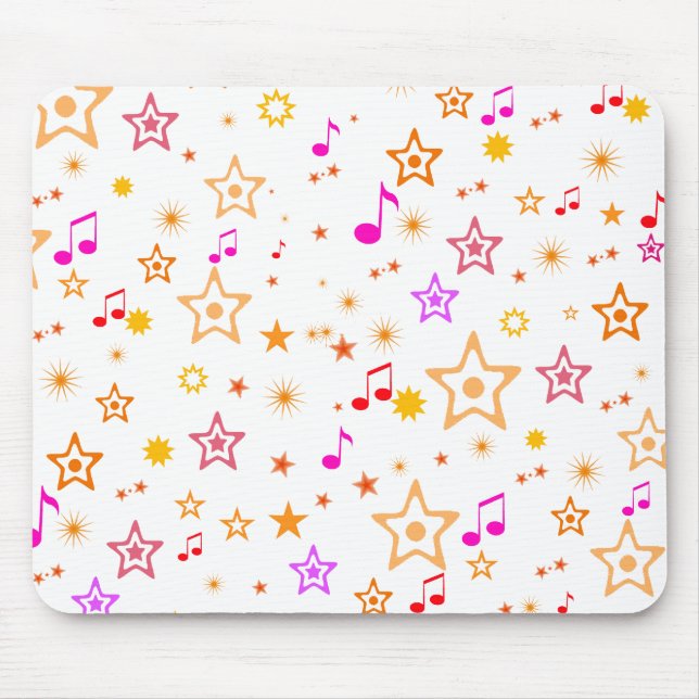 Musical Notes and Stars: Mouse Mat (Front)