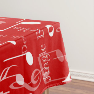 Musical Notes and Symbols, Christmas Carols Tablecloth